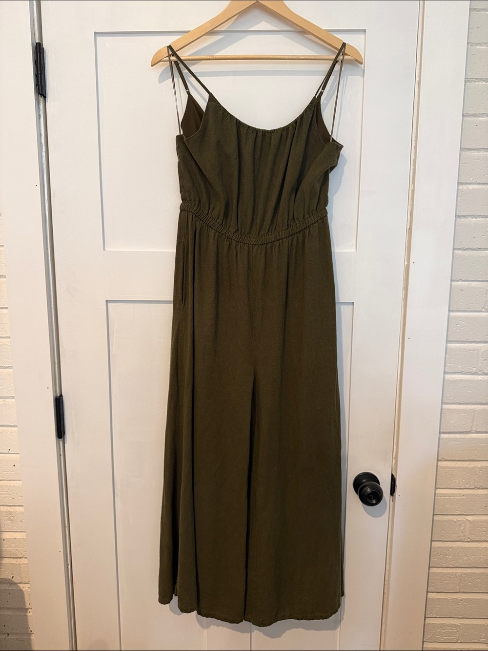 Haute Hippie Olive Linen Blend Jumpsuit Romper M